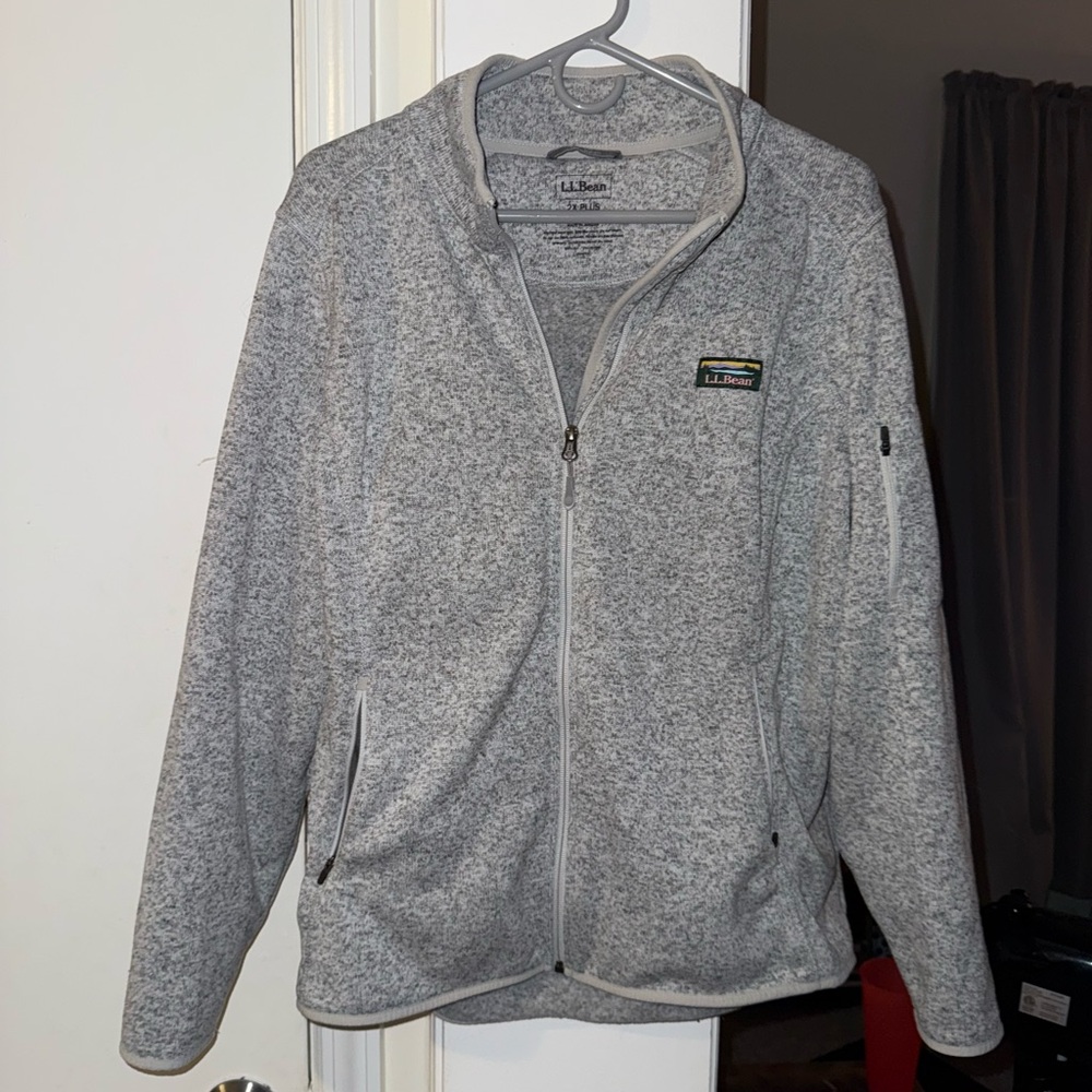 L.L. Bean Heathered Gray Fleece Jacket